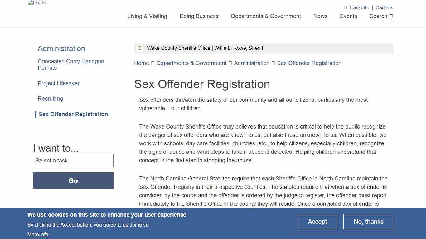 Sex Offender Registration | Wake County Government